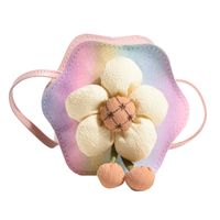 Girl'S Pu Leather Flower Cute Square Zipper Shoulder Bag sku image 2