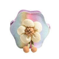 Girl'S Pu Leather Flower Cute Square Zipper Shoulder Bag sku image 3