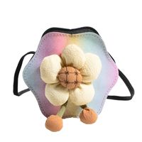 Girl'S Pu Leather Flower Cute Square Zipper Shoulder Bag main image 3