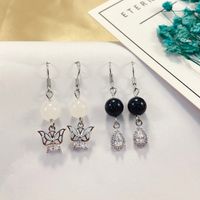 1 Set Cute Simple Style Tortoise Dolphin Butterfly Plating Inlay Natural Stone Copper Zircon Natural Stone Zircon 18K Gold Plated White Gold Plated Drop Earrings main image 5