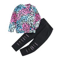Casual Leopard Polyester Girls Clothing Sets main image 5