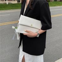 Women's Medium Pu Leather Solid Color Streetwear Magnetic Buckle Envelope Bag main image 4