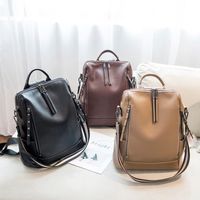 Waterproof 18 Inch Solid Color Street Shopping Women's Backpack main image 6