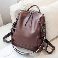 Waterproof 18 Inch Solid Color Street Shopping Women's Backpack main image 4