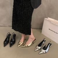 Women's Elegant Solid Color Point Toe High Heel Sandals main image 5