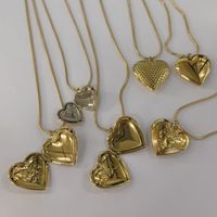 Acero Inoxidable Chapados en oro de 18k Estilo Moderno Estilo Simple Forma De Corazón Collar Colgante Collar De Medallón main image 7