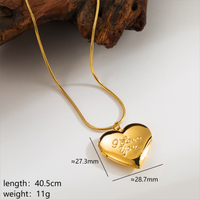 Acero Inoxidable Chapados en oro de 18k Estilo Moderno Estilo Simple Forma De Corazón Collar Colgante Collar De Medallón main image 4