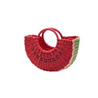 Unisex Medium Straw Watermelon Cute Streetwear Semicircle String Straw Bag main image 5