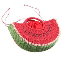 Unisex Medium Straw Watermelon Cute Streetwear Semicircle String Straw Bag main image 3