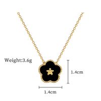 Casual Simple Style Flower Shell Titanium Steel Inlay Shell Women's Pendant Necklace main image 2