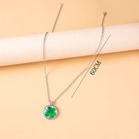 Simple Style Alloy Glass Four-leaf Clover Necklace Daily Electroplating Alloy Glass main image 2