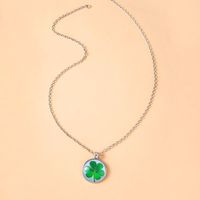 Simple Style Alloy Glass Four-leaf Clover Necklace Daily Electroplating Alloy Glass main image 4