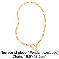 Fashion Letter 18k Gold Plated Necklace In Bulk sku image 27
