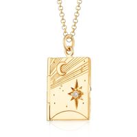 Wholesale Classic Style Oval Butterfly Copper Plating Inlay Shell Zircon Pendant Necklace sku image 2
