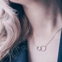 Fashion Geometric Double Circle Stainless Steel Women's Necklace Clavicle Chain main image 6