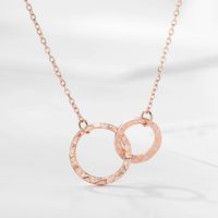 Fashion Geometric Double Circle Stainless Steel Women's Necklace Clavicle Chain sku image 3