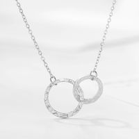 Fashion Geometric Double Circle Stainless Steel Women's Necklace Clavicle Chain sku image 1
