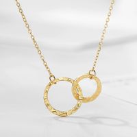 Fashion Geometric Double Circle Stainless Steel Women's Necklace Clavicle Chain sku image 2