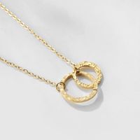 Fashion Geometric Double Circle Stainless Steel Women's Necklace Clavicle Chain main image 4