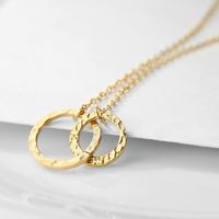 Fashion Geometric Double Circle Stainless Steel Women's Necklace Clavicle Chain main image 3
