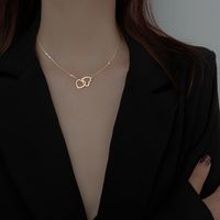 304 Stainless Steel 18K Gold Plated Simple Style Plating Heart Necklace main image 4