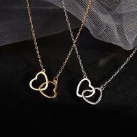 304 Stainless Steel 18K Gold Plated Simple Style Plating Heart Necklace main image 3