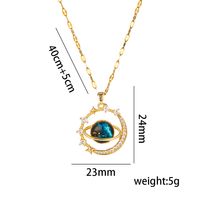Titanium Steel 18K Gold Plated Casual Simple Style Inlay Star Moon Planet Moonstone Zircon Pendant Necklace sku image 13