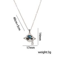 Titanium Steel 18K Gold Plated Casual Simple Style Inlay Star Moon Planet Moonstone Zircon Pendant Necklace sku image 10