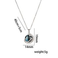 Titanium Steel 18K Gold Plated Casual Simple Style Inlay Star Moon Planet Moonstone Zircon Pendant Necklace sku image 6