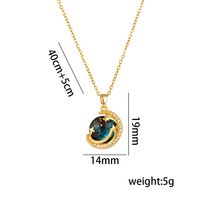 Titanium Steel 18K Gold Plated Casual Simple Style Inlay Star Moon Planet Moonstone Zircon Pendant Necklace sku image 5