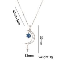Titanium Steel 18K Gold Plated Casual Simple Style Inlay Star Moon Planet Moonstone Zircon Pendant Necklace sku image 16