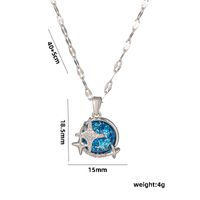 Titanium Steel 18K Gold Plated Casual Simple Style Inlay Star Moon Planet Moonstone Zircon Pendant Necklace sku image 18
