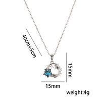 Titanium Steel 18K Gold Plated Casual Simple Style Inlay Star Moon Planet Moonstone Zircon Pendant Necklace sku image 4