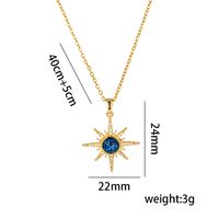 Titanium Steel 18K Gold Plated Casual Simple Style Inlay Star Moon Planet Moonstone Zircon Pendant Necklace sku image 11