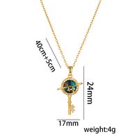 Titanium Steel 18K Gold Plated Casual Simple Style Inlay Star Moon Planet Moonstone Zircon Pendant Necklace sku image 7