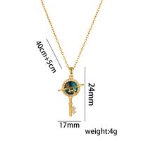 Titanium Steel 18K Gold Plated Casual Simple Style Inlay Star Moon Planet Moonstone Zircon Pendant Necklace main image 4