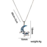 Titanium Steel 18K Gold Plated Casual Simple Style Inlay Star Moon Planet Moonstone Zircon Pendant Necklace sku image 2