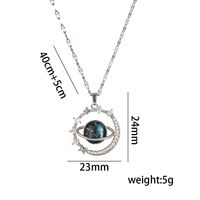 Titanium Steel 18K Gold Plated Casual Simple Style Inlay Star Moon Planet Moonstone Zircon Pendant Necklace sku image 14