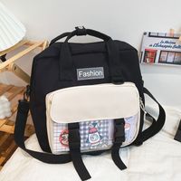 Large Nylon Square Zipper Crossbody Bag Backpack sku image 2