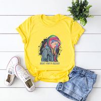 Women's Short Sleeve Printing Casual Fashion Printing sku image 5