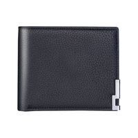 Men's Short Wallet Iron Rim Korean Men's Horizontal Wallet Trend Card Package Dollar Bag sku image 1