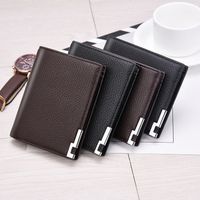 Men's Short Wallet Iron Rim Korean Men's Horizontal Wallet Trend Card Package Dollar Bag main image 6