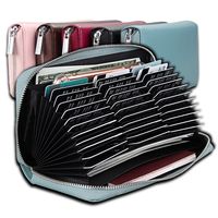 Organ Long Leather Card Case Anti-rfid Credit Card Case Multifunctional Wallet main image 2