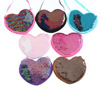 Unisex Solid Color Coffee Rose Red Pink Sequins Zipper Coin Purses main image 6