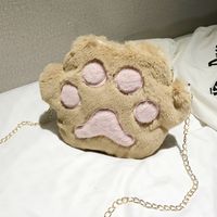 Plush New Korean Cute Bear Paw Chain Small Bag Chain Crossbody Bag main image 2