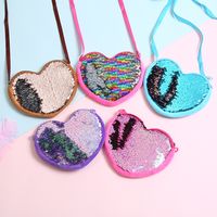 Unisex Solid Color Coffee Rose Red Pink Sequins Zipper Coin Purses main image 1