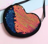 Unisex Solid Color Coffee Rose Red Pink Sequins Zipper Coin Purses sku image 1