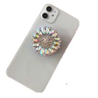 Pearl Airbag Diamond Telescopic Mobile Phone Electroplating Solid Color Mirror Bracket main image 6