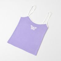 Einfarbiger Schmetterlings-camisole-strick-sling-pullover main image 9