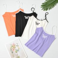 Solid Color Butterfly Camisole Knit Sling Sweater main image 2